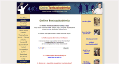 Desktop Screenshot of online-teniszakademia.com